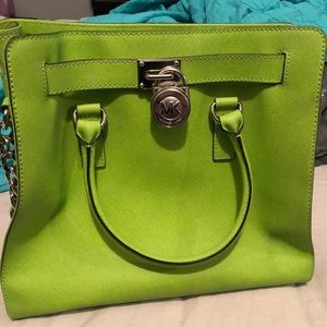 Michael Kors large lime Hamilton bag